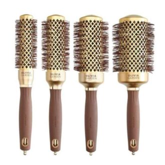 Olivia Garden Shine Gold & Brown körkefe szett